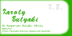 karoly bulyaki business card