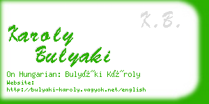 karoly bulyaki business card